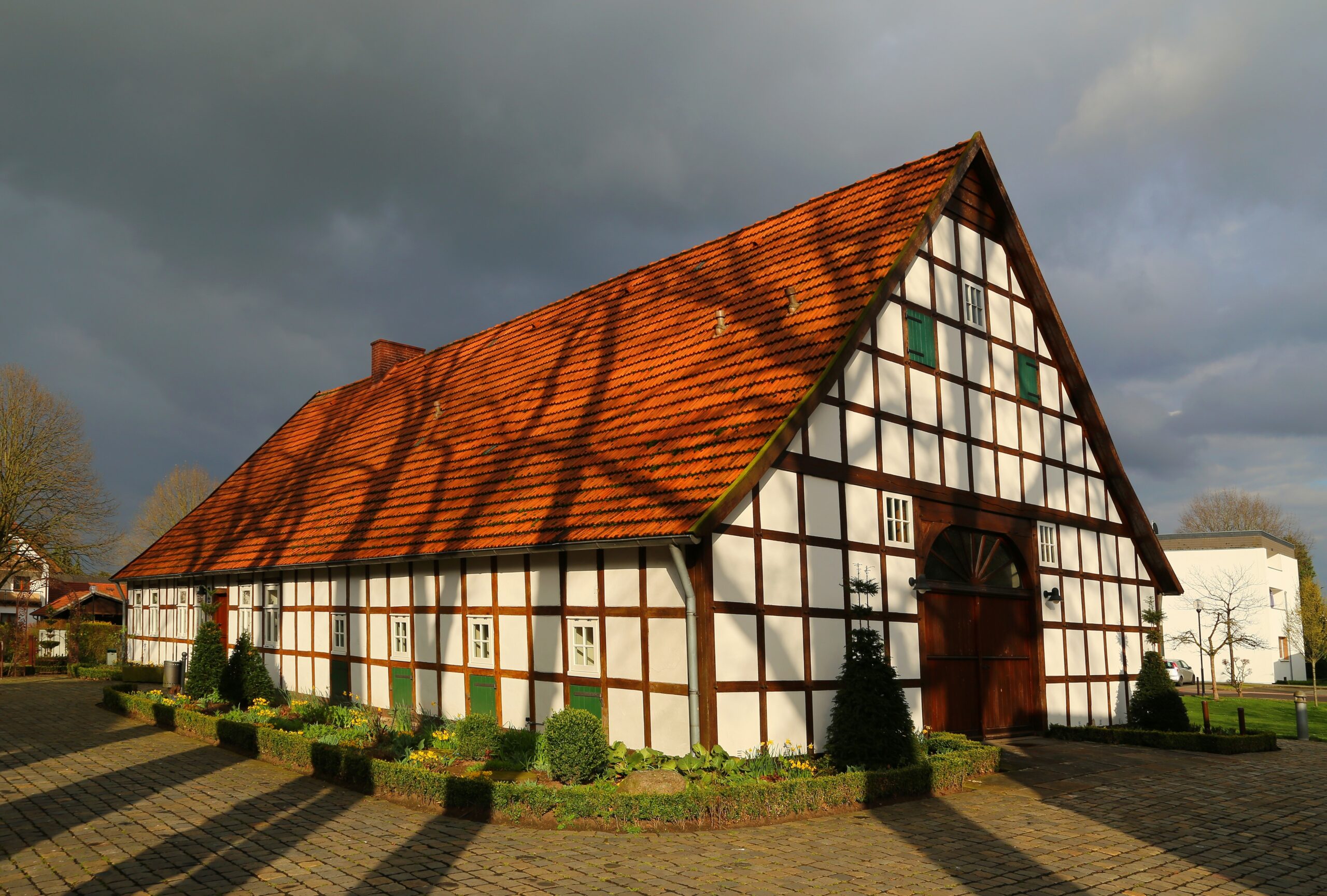 Historisches Fachwerkhaus Haus Hehwerth in Lotte in Nordrhein-Westfalen, Deutschland.