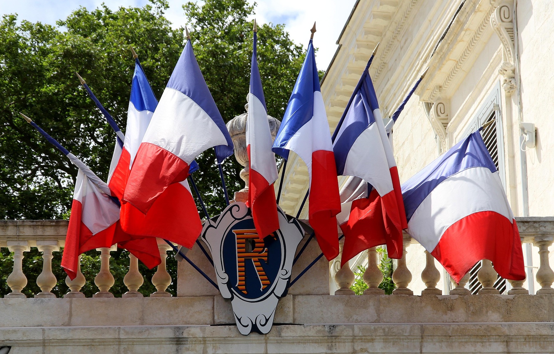 Französische Flagge – Trikolore in Blau, Weiß und Rot, Frankreich