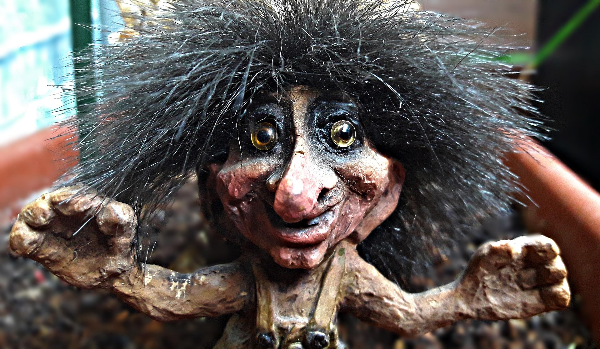 Märchenhafte Steinfigur eines Trolls, Norwegen